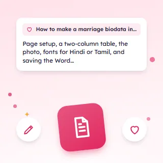 How to Make a Marriage Biodata in MS Word, Step by Step