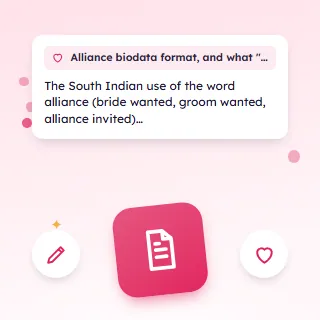 Alliance Biodata Format, and What "Alliance" Means in Marriage