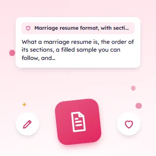 Marriage Resume Format, with Sections and a Sample