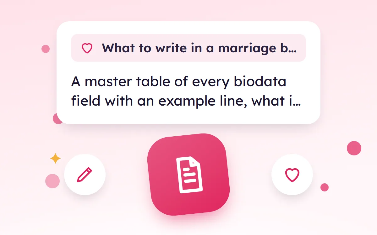 What to Write in a Marriage Biodata