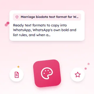 Marriage Biodata Text Format for WhatsApp