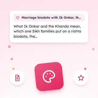 Marriage Biodata with Ik Onkar, the Sikh Way to Start