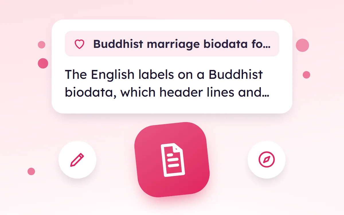 Buddhist Marriage Biodata Format in English