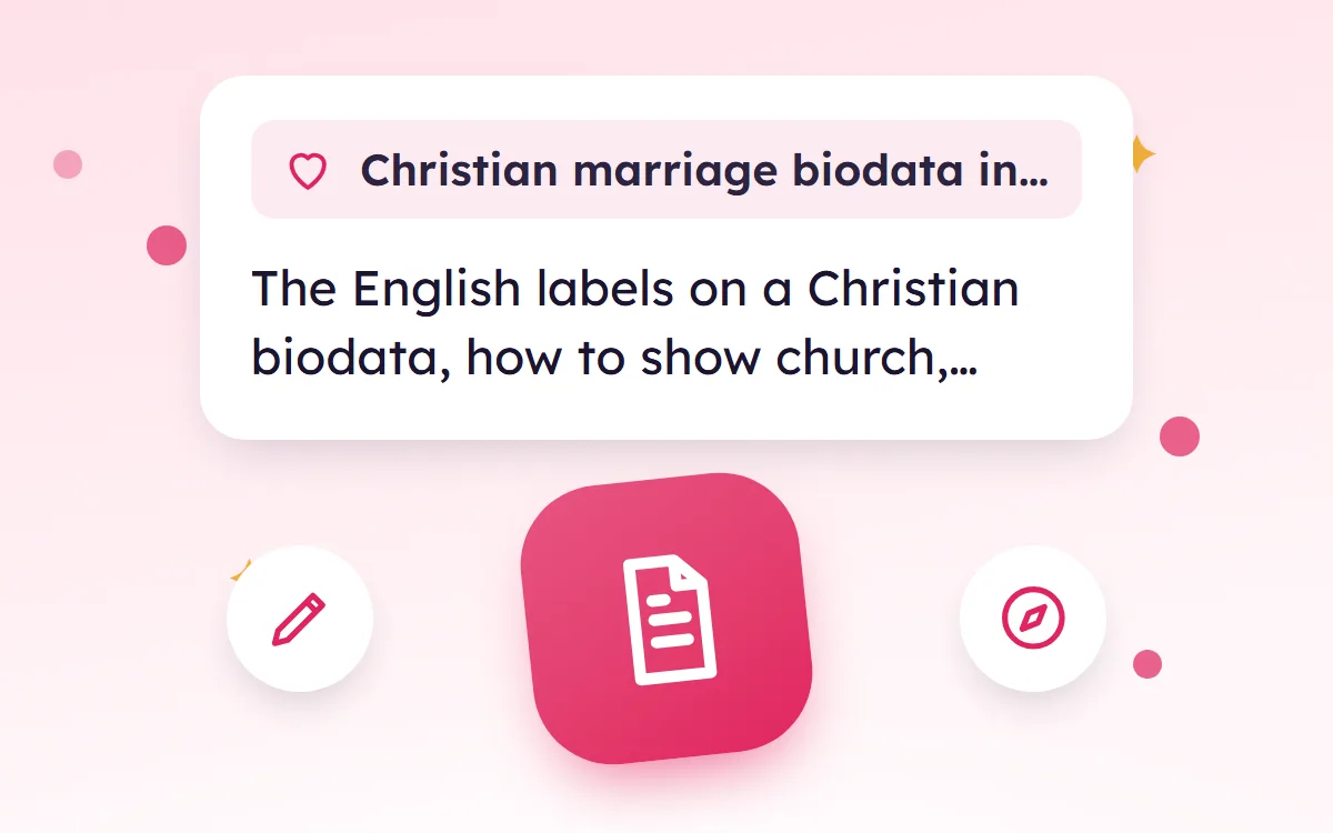 Christian Marriage Biodata in English