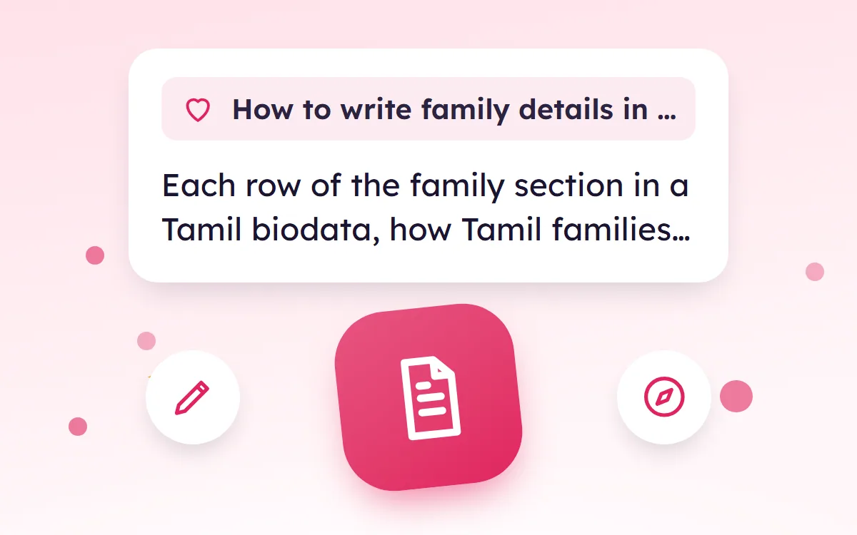 How to Write Family Details in a Tamil Biodata