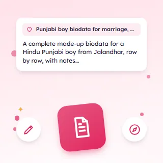 Punjabi Boy Biodata for Marriage, with a Filled Sample