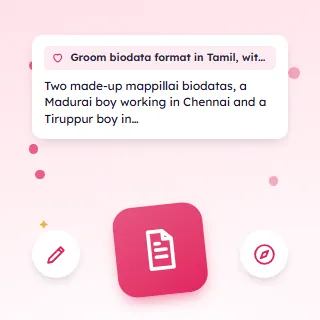 Groom Biodata Format in Tamil, with Two Filled Samples