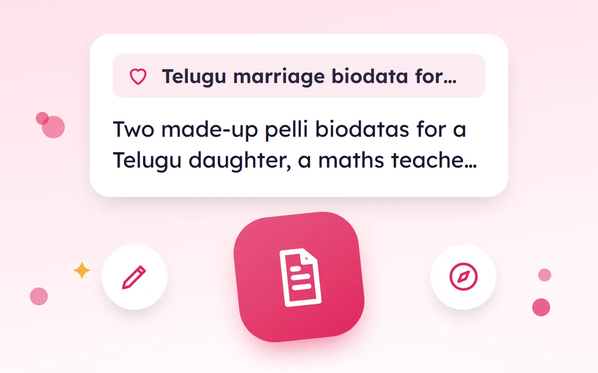 Telugu Marriage Biodata Format for a Girl