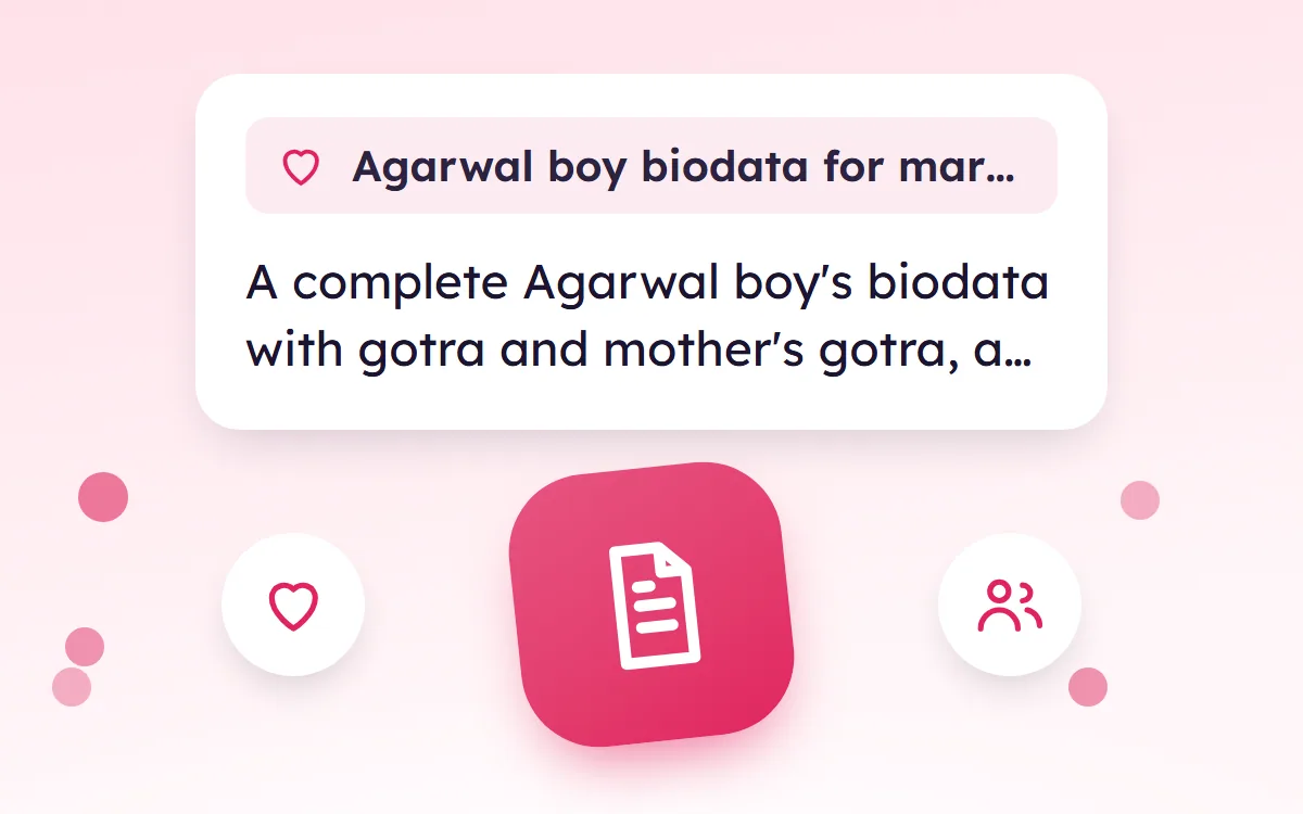 Agarwal Boy Biodata for Marriage, a Filled Sample