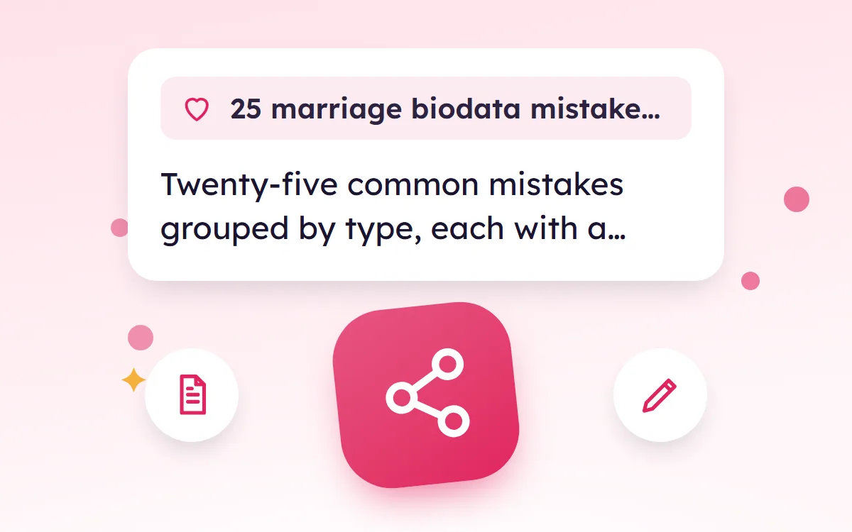 25 Marriage Biodata Mistakes, and How to Fix Each One