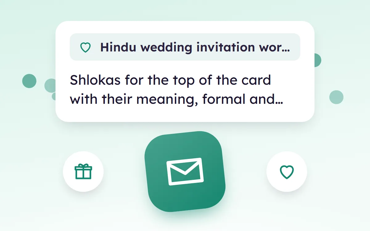 Hindu Wedding Invitation Wording in English, with Shlokas and Samples