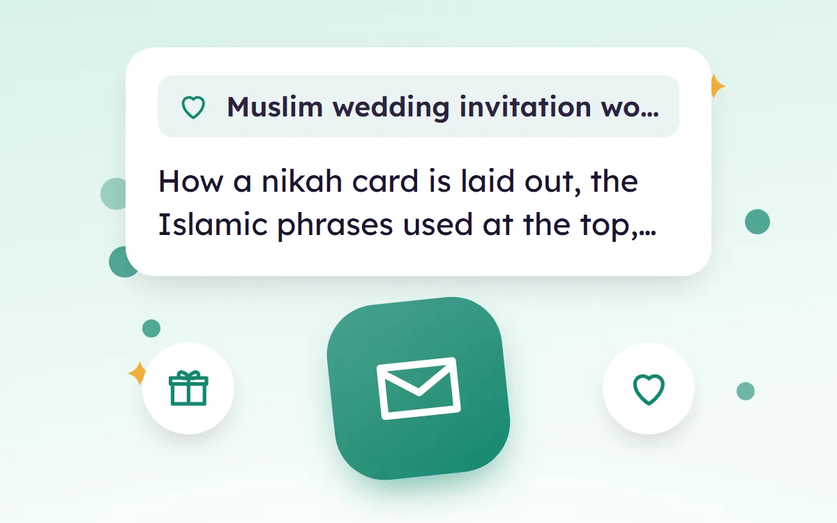 Muslim Wedding Invitation Wording, with Nikah and Walima Samples