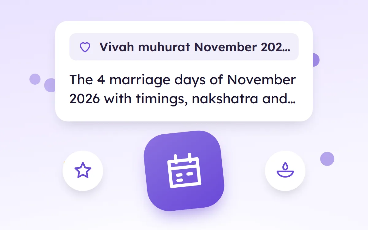 Vivah Muhurat November 2026, Marriage Dates with Timings