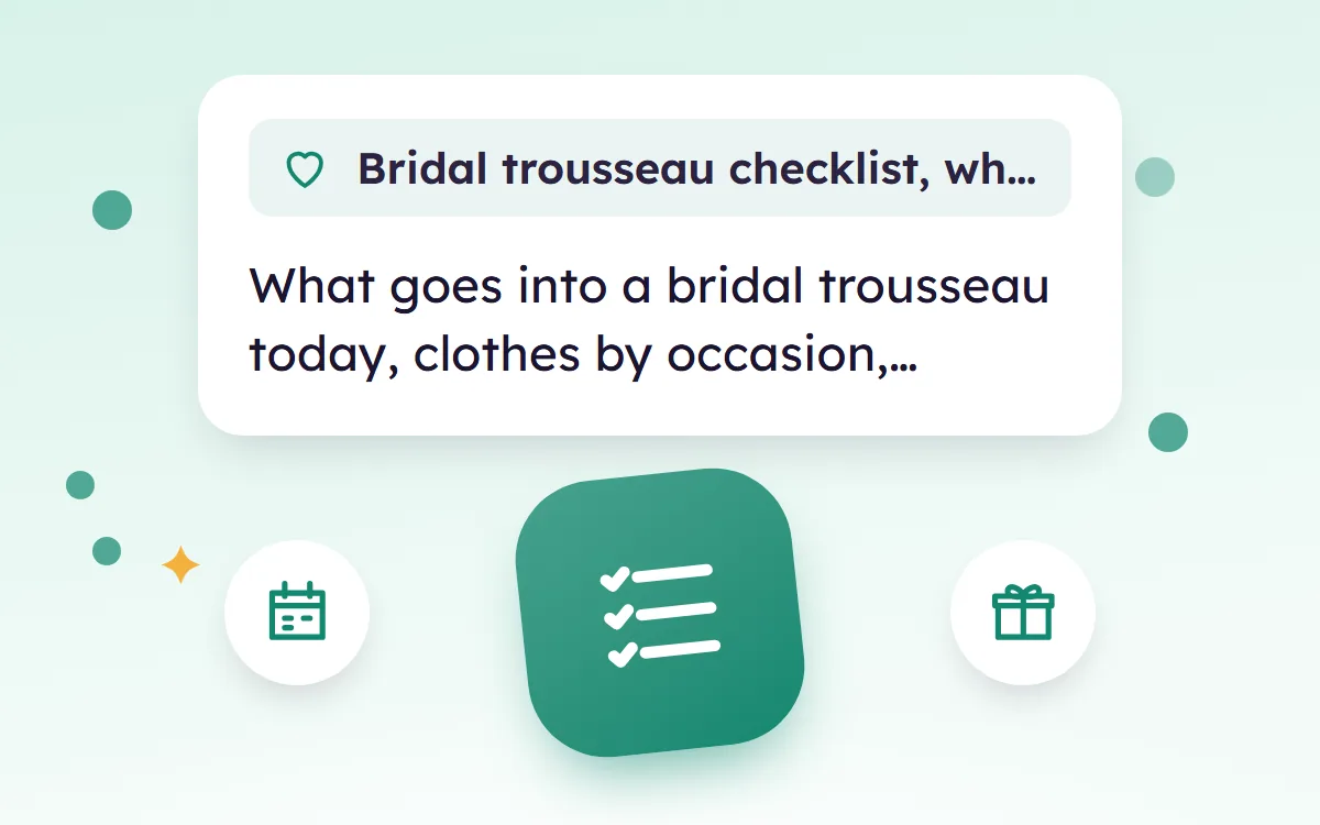 Bridal Trousseau Checklist, What to Pack for Your New Home