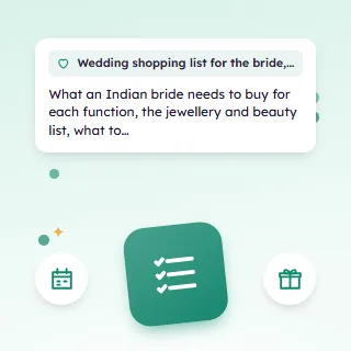 Wedding Shopping List for the Bride, by Function
